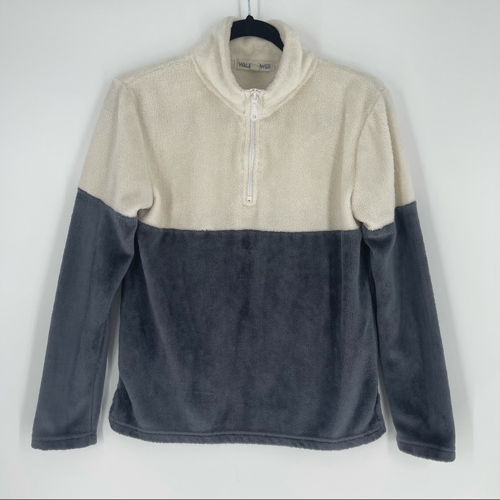 🌞 Wallflower Grey Colorblock Zip Fleece